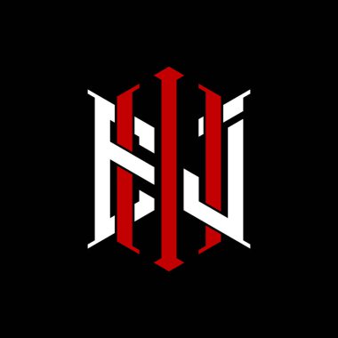 İzole arkaplanda geometrik modern dikdörtgen stil tasarımlı ilk monogram, minimalist geometrik şekil logosu.