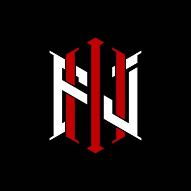 İzole arkaplanda geometrik modern dikdörtgen stil tasarımlı ilk monogram, minimalist geometrik şekil logosu.