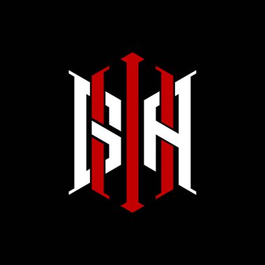 İzole arkaplanda geometrik modern dikdörtgen stil tasarımlı ilk monogram, minimalist geometrik şekil logosu.