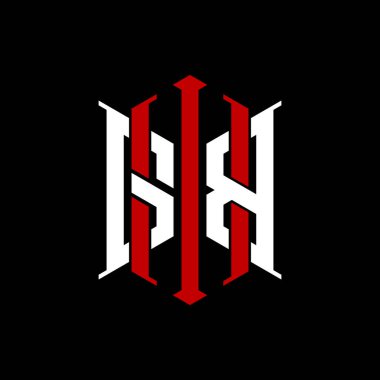 İzole arkaplanda geometrik modern dikdörtgen stil tasarımlı ilk monogram, minimalist geometrik şekil logosu.