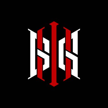 İzole arkaplanda geometrik modern dikdörtgen stil tasarımlı ilk monogram, minimalist geometrik şekil logosu.