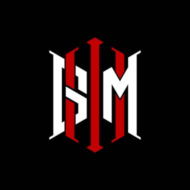 İzole arkaplanda geometrik modern dikdörtgen stil tasarımlı ilk monogram, minimalist geometrik şekil logosu.