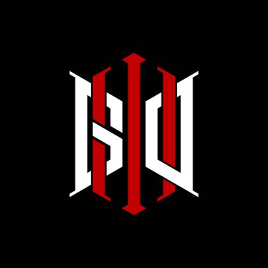 İzole arkaplanda geometrik modern dikdörtgen stil tasarımlı ilk monogram, minimalist geometrik şekil logosu.