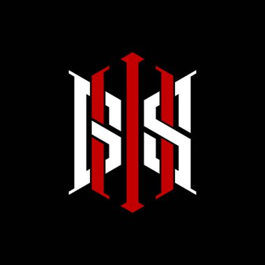 İzole arkaplanda geometrik modern dikdörtgen stil tasarımlı ilk monogram, minimalist geometrik şekil logosu.