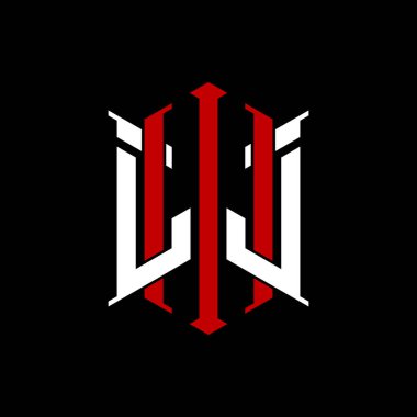 İzole arkaplanda geometrik modern dikdörtgen stil tasarımlı ilk monogram, minimalist geometrik şekil logosu.