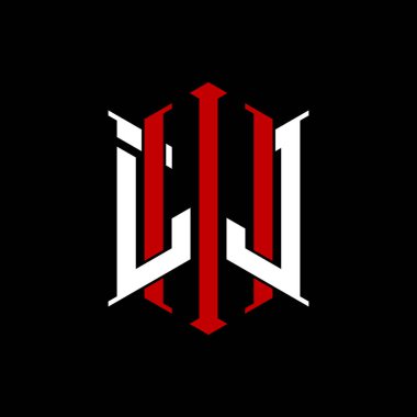 İzole arkaplanda geometrik modern dikdörtgen stil tasarımlı ilk monogram, minimalist geometrik şekil logosu.