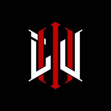 İzole arkaplanda geometrik modern dikdörtgen stil tasarımlı ilk monogram, minimalist geometrik şekil logosu.