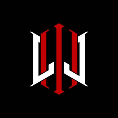 İzole arkaplanda geometrik modern dikdörtgen stil tasarımlı ilk monogram, minimalist geometrik şekil logosu.