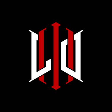 İzole arkaplanda geometrik modern dikdörtgen stil tasarımlı ilk monogram, minimalist geometrik şekil logosu.