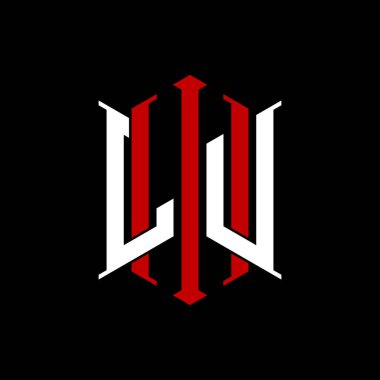 İzole arkaplanda geometrik modern dikdörtgen stil tasarımlı ilk monogram, minimalist geometrik şekil logosu.