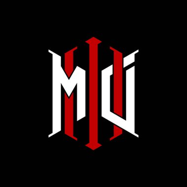 İzole arkaplanda geometrik modern dikdörtgen stil tasarımlı ilk monogram, minimalist geometrik şekil logosu.