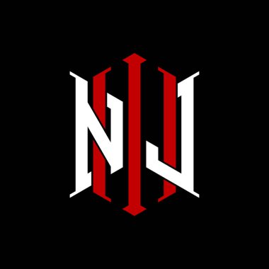 İzole arkaplanda geometrik modern dikdörtgen stil tasarımlı ilk monogram, minimalist geometrik şekil logosu.