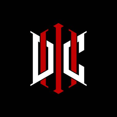 İzole arkaplanda geometrik modern dikdörtgen stil tasarımlı ilk monogram, minimalist geometrik şekil logosu.