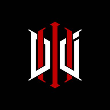 İzole arkaplanda geometrik modern dikdörtgen stil tasarımlı ilk monogram, minimalist geometrik şekil logosu.