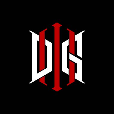 İzole arkaplanda geometrik modern dikdörtgen stil tasarımlı ilk monogram, minimalist geometrik şekil logosu.