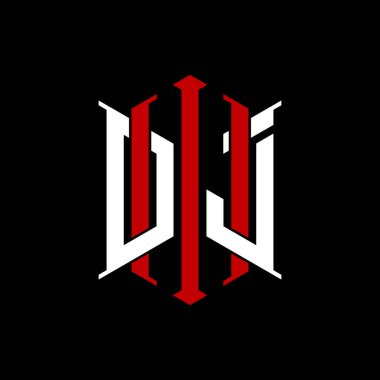 İzole arkaplanda geometrik modern dikdörtgen stil tasarımlı ilk monogram, minimalist geometrik şekil logosu.