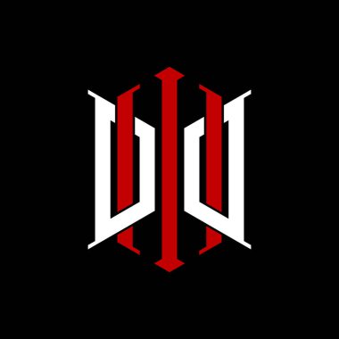 İzole arkaplanda geometrik modern dikdörtgen stil tasarımlı ilk monogram, minimalist geometrik şekil logosu.