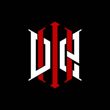 İzole arkaplanda geometrik modern dikdörtgen stil tasarımlı ilk monogram, minimalist geometrik şekil logosu.