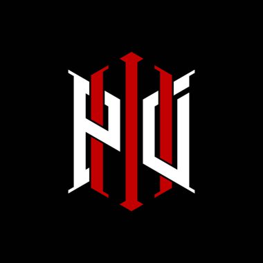 İzole arkaplanda geometrik modern dikdörtgen stil tasarımlı ilk monogram, minimalist geometrik şekil logosu.