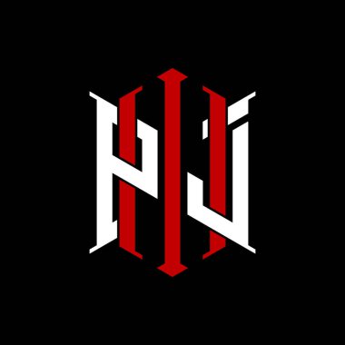 İzole arkaplanda geometrik modern dikdörtgen stil tasarımlı ilk monogram, minimalist geometrik şekil logosu.