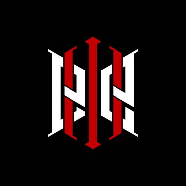 İzole arkaplanda geometrik modern dikdörtgen stil tasarımlı ilk monogram, minimalist geometrik şekil logosu.