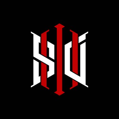 İzole arkaplanda geometrik modern dikdörtgen stil tasarımlı ilk monogram, minimalist geometrik şekil logosu.