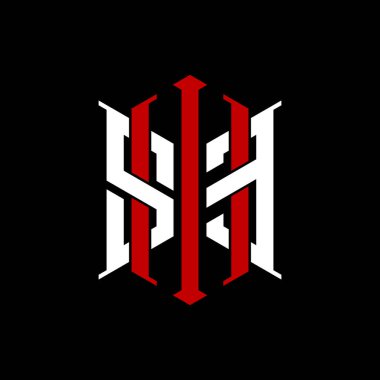 İzole arkaplanda geometrik modern dikdörtgen stil tasarımlı ilk monogram, minimalist geometrik şekil logosu.