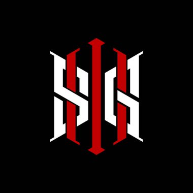 İzole arkaplanda geometrik modern dikdörtgen stil tasarımlı ilk monogram, minimalist geometrik şekil logosu.