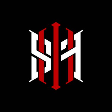 İzole arkaplanda geometrik modern dikdörtgen stil tasarımlı ilk monogram, minimalist geometrik şekil logosu.