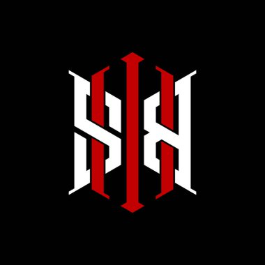 İzole arkaplanda geometrik modern dikdörtgen stil tasarımlı ilk monogram, minimalist geometrik şekil logosu.