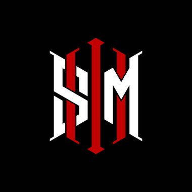 İzole arkaplanda geometrik modern dikdörtgen stil tasarımlı ilk monogram, minimalist geometrik şekil logosu.