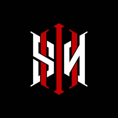 İzole arkaplanda geometrik modern dikdörtgen stil tasarımlı ilk monogram, minimalist geometrik şekil logosu.