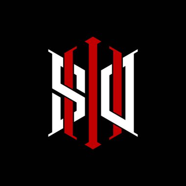 İzole arkaplanda geometrik modern dikdörtgen stil tasarımlı ilk monogram, minimalist geometrik şekil logosu.