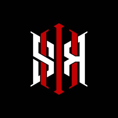 İzole arkaplanda geometrik modern dikdörtgen stil tasarımlı ilk monogram, minimalist geometrik şekil logosu.