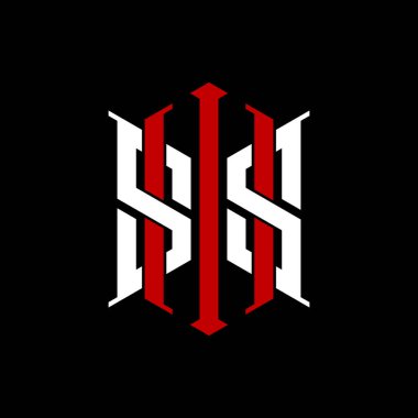 İzole arkaplanda geometrik modern dikdörtgen stil tasarımlı ilk monogram, minimalist geometrik şekil logosu.