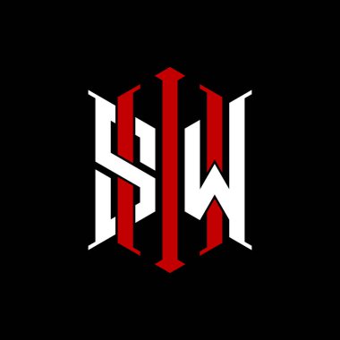 İzole arkaplanda geometrik modern dikdörtgen stil tasarımlı ilk monogram, minimalist geometrik şekil logosu.