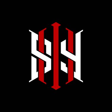 İzole arkaplanda geometrik modern dikdörtgen stil tasarımlı ilk monogram, minimalist geometrik şekil logosu.