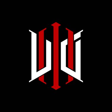 İzole arkaplanda geometrik modern dikdörtgen stil tasarımlı ilk monogram, minimalist geometrik şekil logosu.