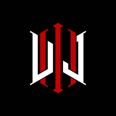 İzole arkaplanda geometrik modern dikdörtgen stil tasarımlı ilk monogram, minimalist geometrik şekil logosu.