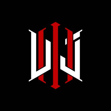 İzole arkaplanda geometrik modern dikdörtgen stil tasarımlı ilk monogram, minimalist geometrik şekil logosu.
