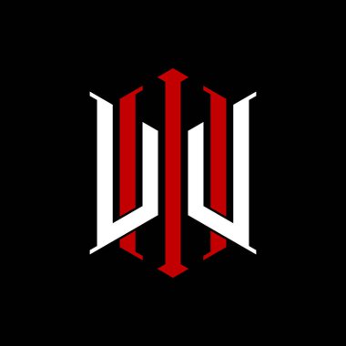 İzole arkaplanda geometrik modern dikdörtgen stil tasarımlı ilk monogram, minimalist geometrik şekil logosu.