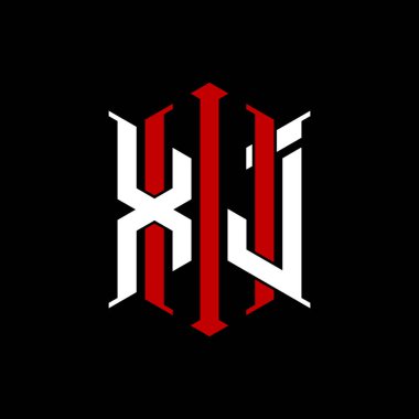 İzole arkaplanda geometrik modern dikdörtgen stil tasarımlı ilk monogram, minimalist geometrik şekil logosu.