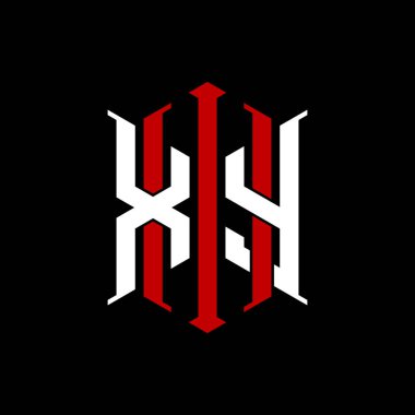 İzole arkaplanda geometrik modern dikdörtgen stil tasarımlı ilk monogram, minimalist geometrik şekil logosu.