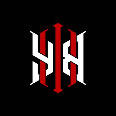 İzole arkaplanda geometrik modern dikdörtgen stil tasarımlı ilk monogram, minimalist geometrik şekil logosu.