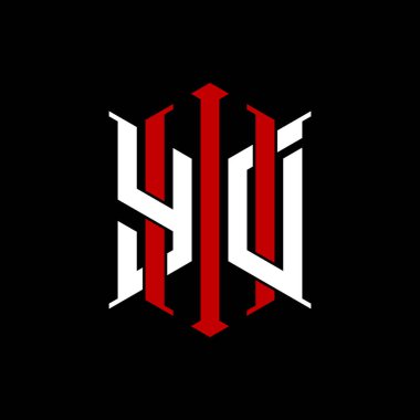 İzole arkaplanda geometrik modern dikdörtgen stil tasarımlı ilk monogram, minimalist geometrik şekil logosu.