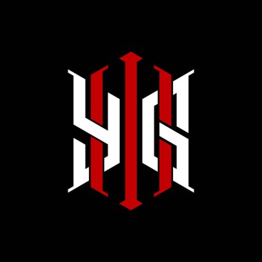 İzole arkaplanda geometrik modern dikdörtgen stil tasarımlı ilk monogram, minimalist geometrik şekil logosu.