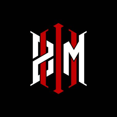 İzole arkaplanda geometrik modern dikdörtgen stil tasarımlı ilk monogram, minimalist geometrik şekil logosu.