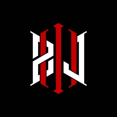 İzole arkaplanda geometrik modern dikdörtgen stil tasarımlı ilk monogram, minimalist geometrik şekil logosu.