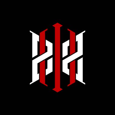 İzole arkaplanda geometrik modern dikdörtgen stil tasarımlı ilk monogram, minimalist geometrik şekil logosu.