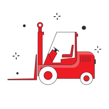 Forklift Vektör İllüstrasyon Simgesi Tasarımı